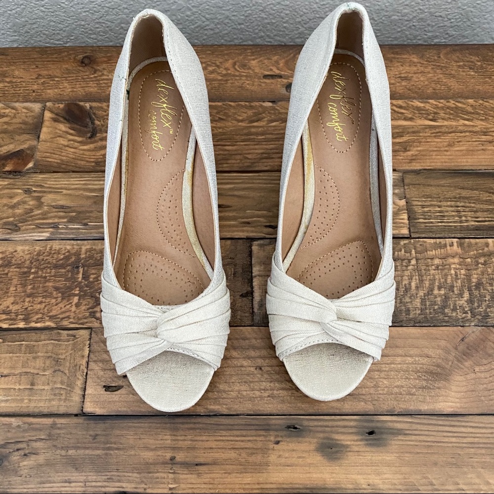 DexFlex Comfort Peep Toe Wedges